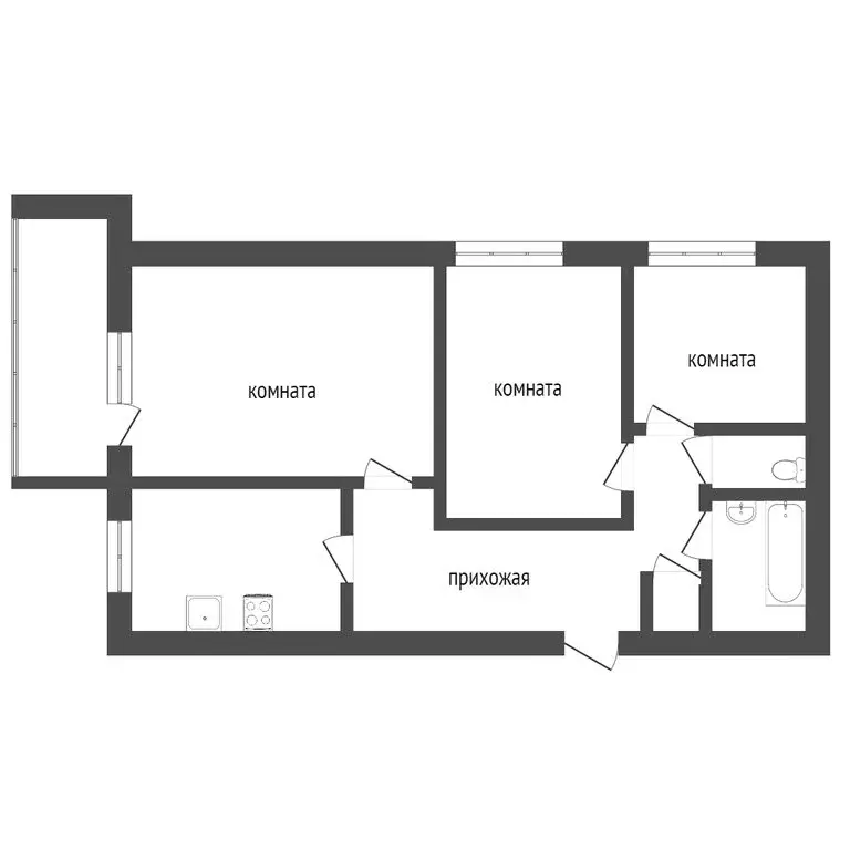 3-комнатная квартира: Златоуст, проспект Мира, 22 (60 м) - Фото 1
