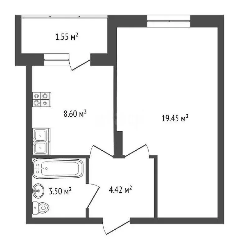 1-комнатная квартира: Калининградская область, Зеленоградский ... - Фото 1