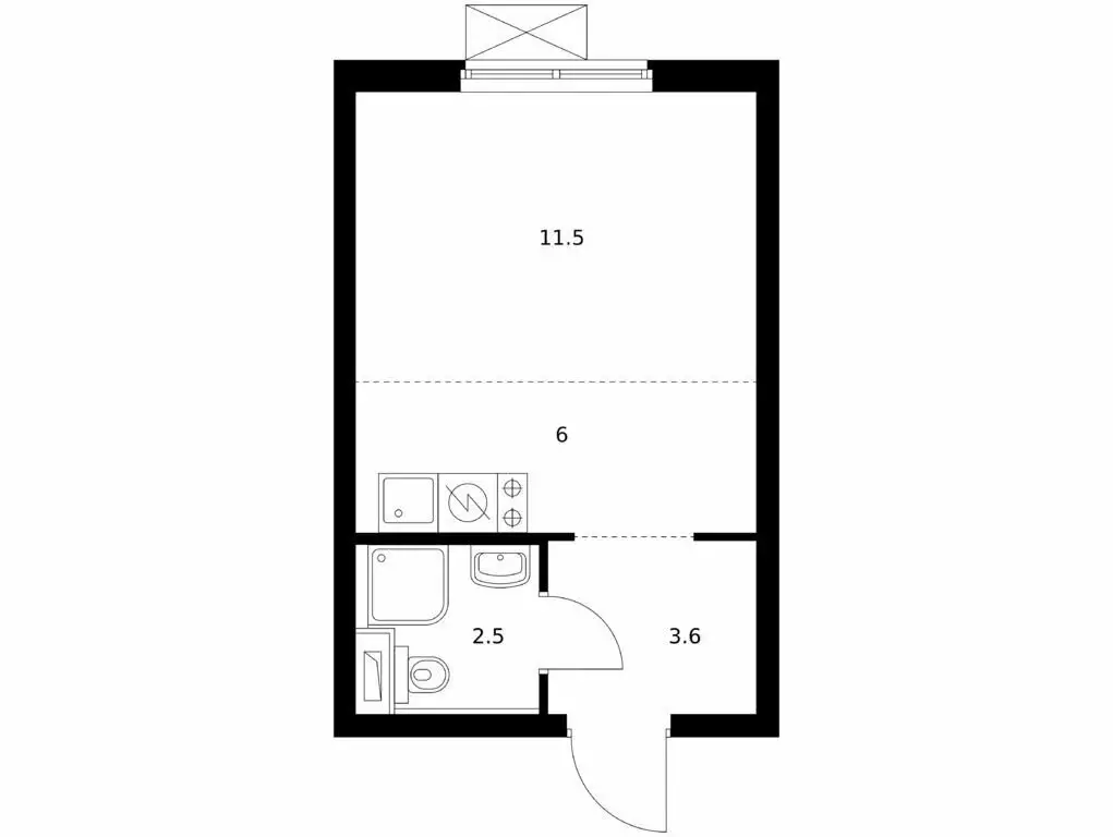 Квартира-студия: Екатеринбург, Хуторская улица, 1/4 (23.6 м) - Фото 0