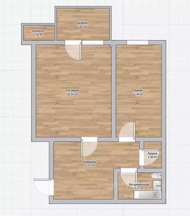 1-к кв. Красноярский край, Красноярск ул. Алексеева, 43 (48.4 м) - Фото 2
