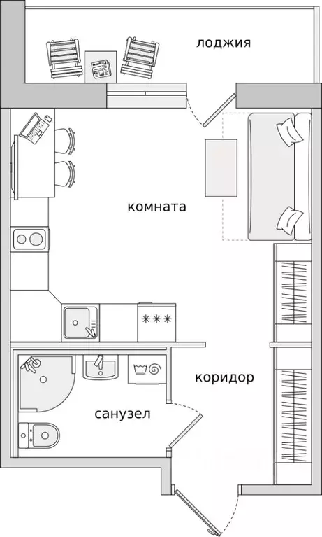 Студия Санкт-Петербург пос. Парголово, Пригородный тер.,  (29.12 м) - Фото 0