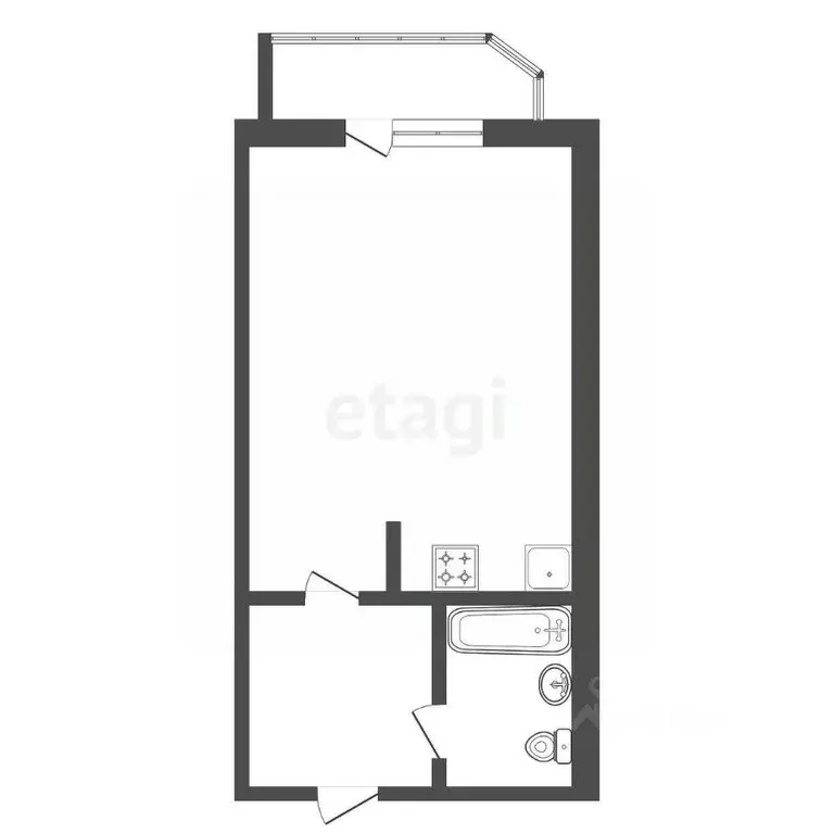 Студия Амурская область, Благовещенск Северная ул., 36/3 (27.5 м) - Фото 1