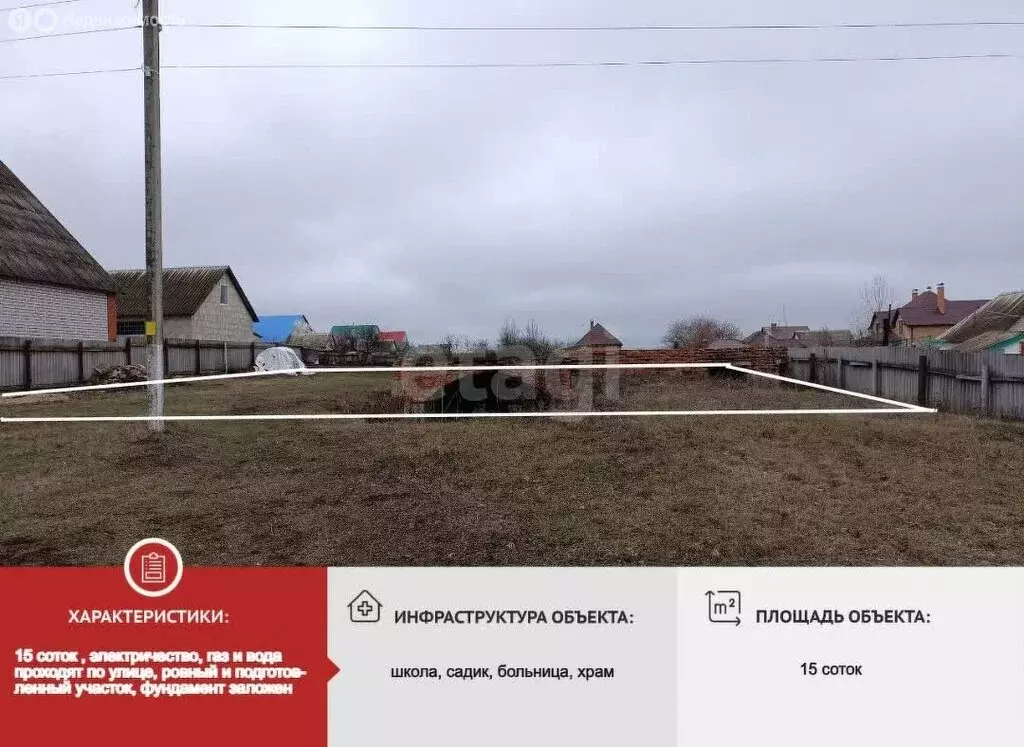 Участок в Вейделевка, Центральная улица (15 м) - Фото 1