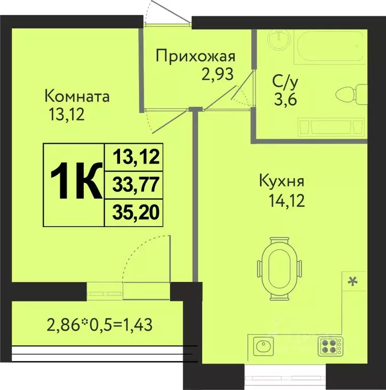 1-к кв. Краснодарский край, Краснодар ул. Имени Владимира ... - Фото 0