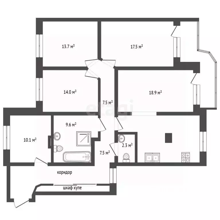 4-к кв. Москва Большая Черемушкинская ул., 20К4 (120.0 м) - Фото 2