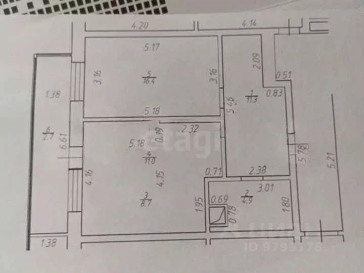 1-к кв. Татарстан, Казань ул. Родины, 26Б (55.0 м) - Фото 2