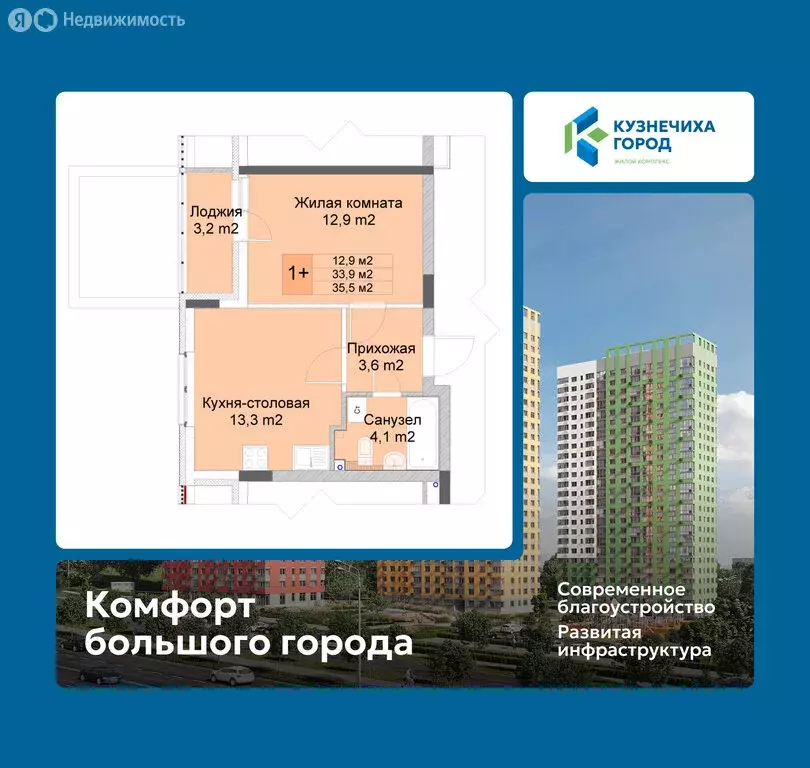 1-комнатная квартира: Нижний Новгород, Советский район (35.5 м) - Фото 0