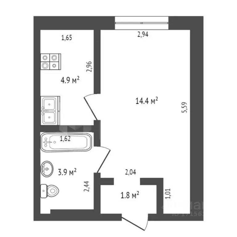 Студия Тюменская область, Тюмень Фабричная ул., 22 (11.0 м) - Фото 0