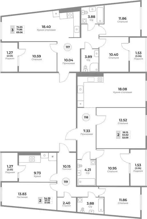2-комнатная квартира: Калининград, ЖК Легенды Девау (54.62 м) - Фото 2