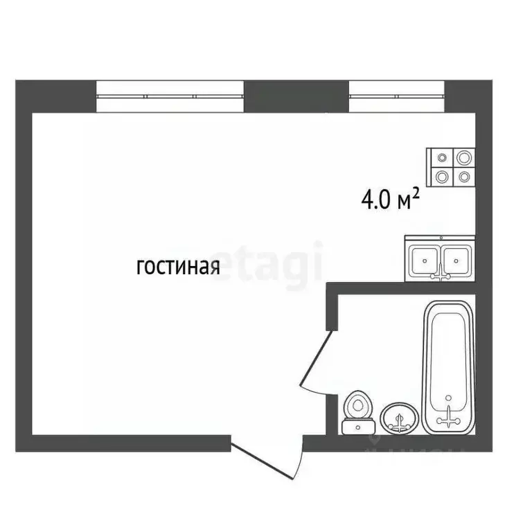 Студия Оренбургская область, Оренбург ул. Дзержинского, 6 (17.3 м) - Фото 1