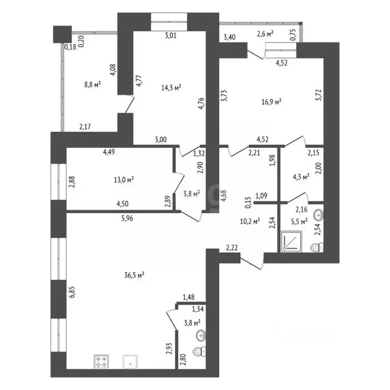 4-к кв. Башкортостан, Уфа ул. Менделеева, 128к1 (119.8 м) - Фото 2