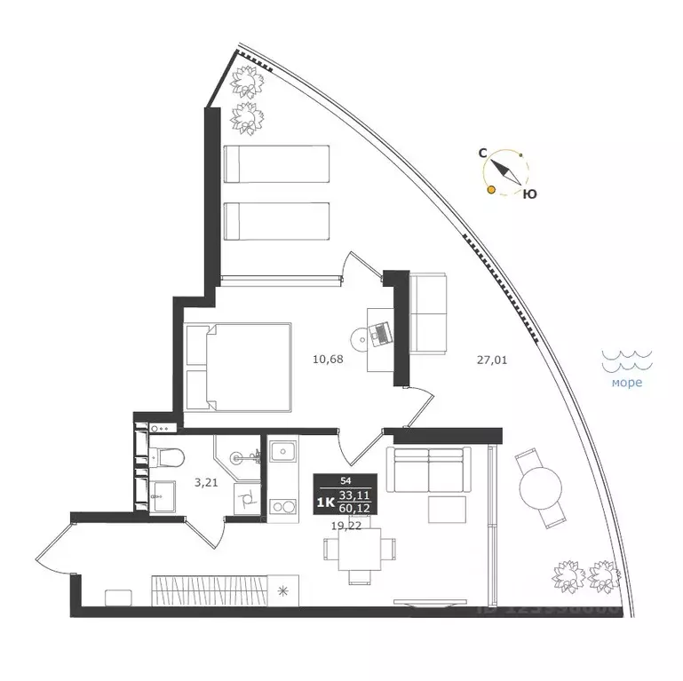 1-к кв. Крым, Алушта муниципальный округ, с. Виноградное ул. Сусловой, ... - Фото 1