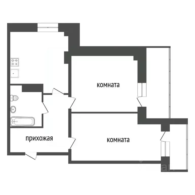 2-к кв. Красноярский край, Красноярск ул. Калинина, 175А (56.3 м) - Фото 1