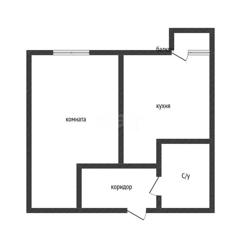 1-комнатная квартира: Берёзовый, улица имени Туполева А.Н., 1 (29.8 м) - Фото 1