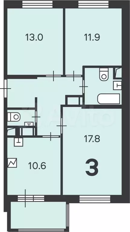 аукцион: 3-к. квартира, 67,9 м, 2/17 эт. - Фото 0