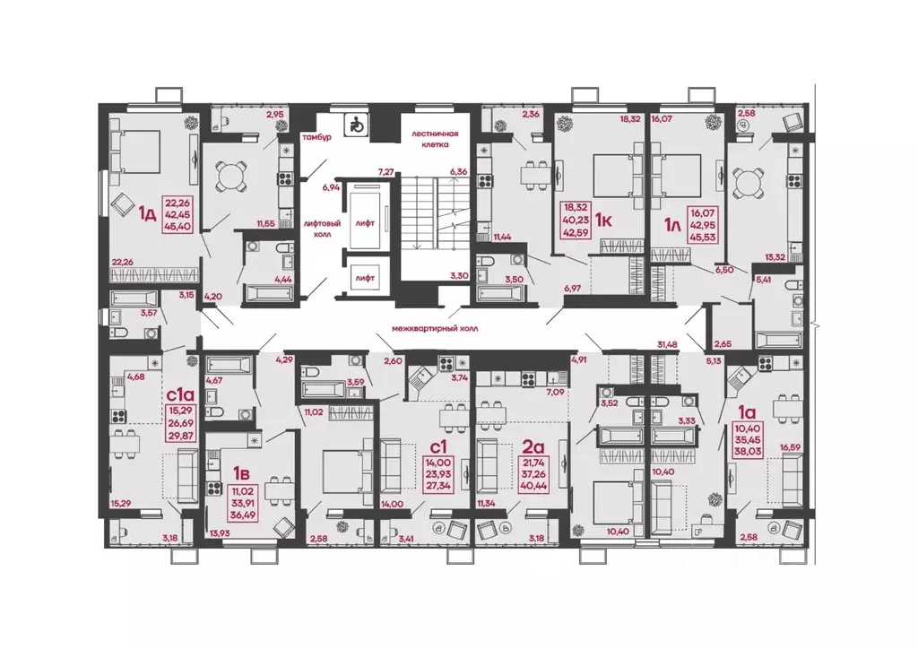 1-к кв. Пензенская область, Пенза ул. Измайлова, 41Б (38.03 м) - Фото 2