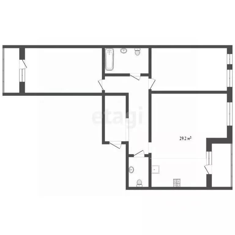 2-к кв. Тюменская область, Тюмень ул. Михаила Сперанского, 33/1 (82.5 ... - Фото 2