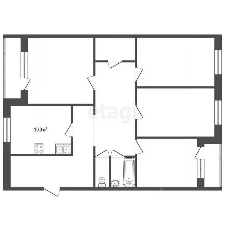 4-к кв. Ямало-Ненецкий АО, Муравленко ул. Ленина, 125 (85.2 м) - Фото 1