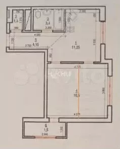 1-к. квартира, 38,1 м, 3/25 эт. - Фото 0