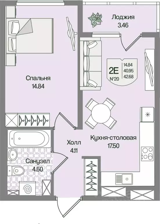 1-к кв. Ленинградская область, Всеволожский район, Бугровское ... - Фото 1