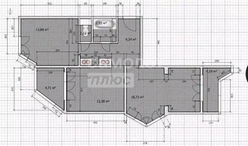 2-к кв. Московская область, Красногорск бул. Красногорский, 8 (58.7 м) - Фото 1
