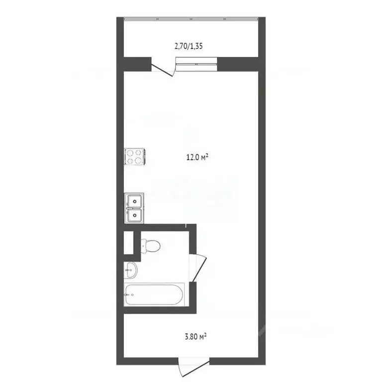 Студия Вологодская область, Вологда ул. Маршала Конева, 26 (19.6 м) - Фото 2