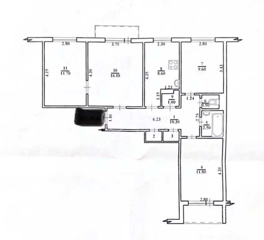 4-к кв. Волгоградская область, Волгоград ул. Военный городок, 7 (73.9 ... - Фото 2