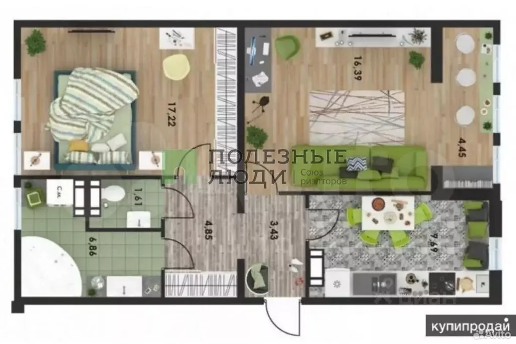 2-к кв. Севастополь ул. Братьев Манганари, 24к2 (64.5 м) - Фото 2