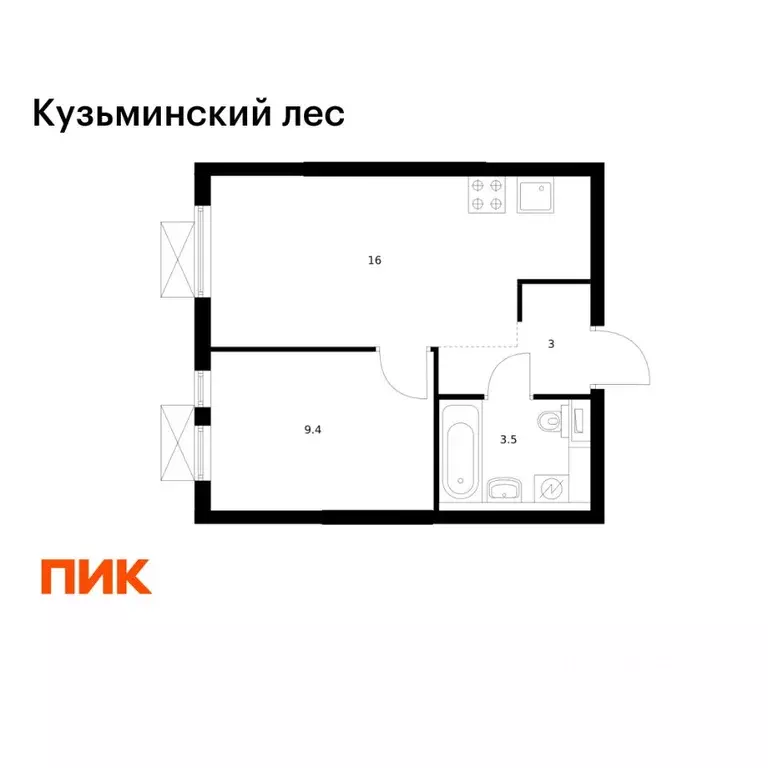 1-к кв. Московская область, Котельники Белая Дача мкр, 29 (31.9 м) - Фото 1