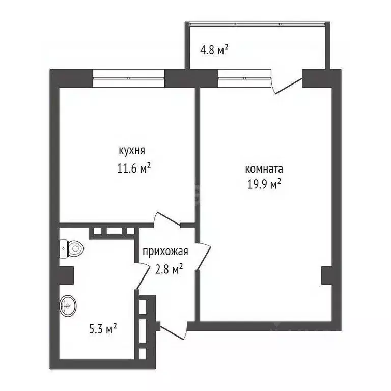 1-к кв. Красноярский край, Красноярск Аральская ул., 53 (39.0 м) - Фото 1
