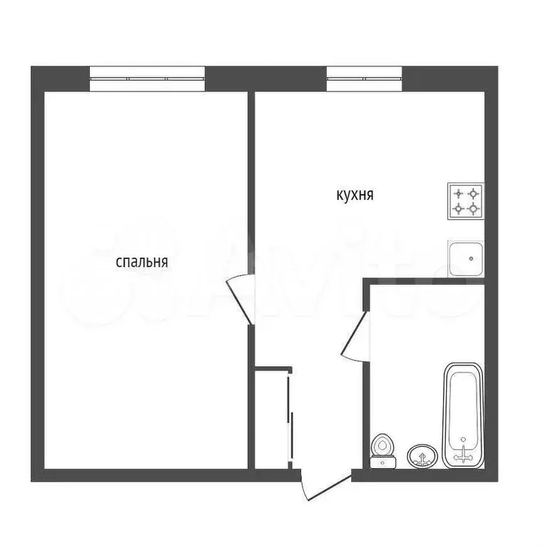 1-к. квартира, 32,9 м, 3/9 эт. - Фото 0