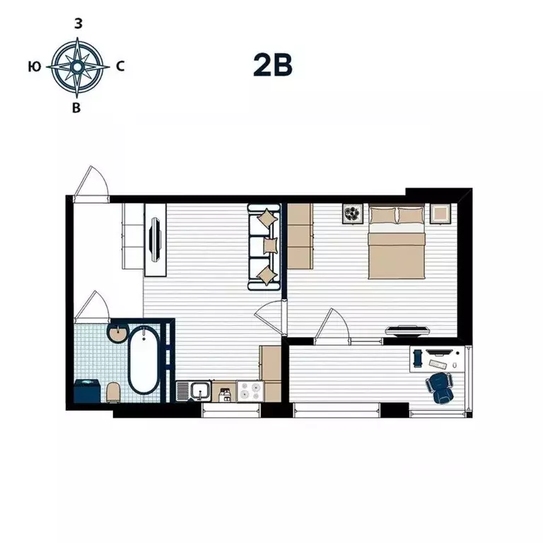 2-к кв. Приморский край, Владивосток ул. 2-я Поселковая (41.64 м) - Фото 1