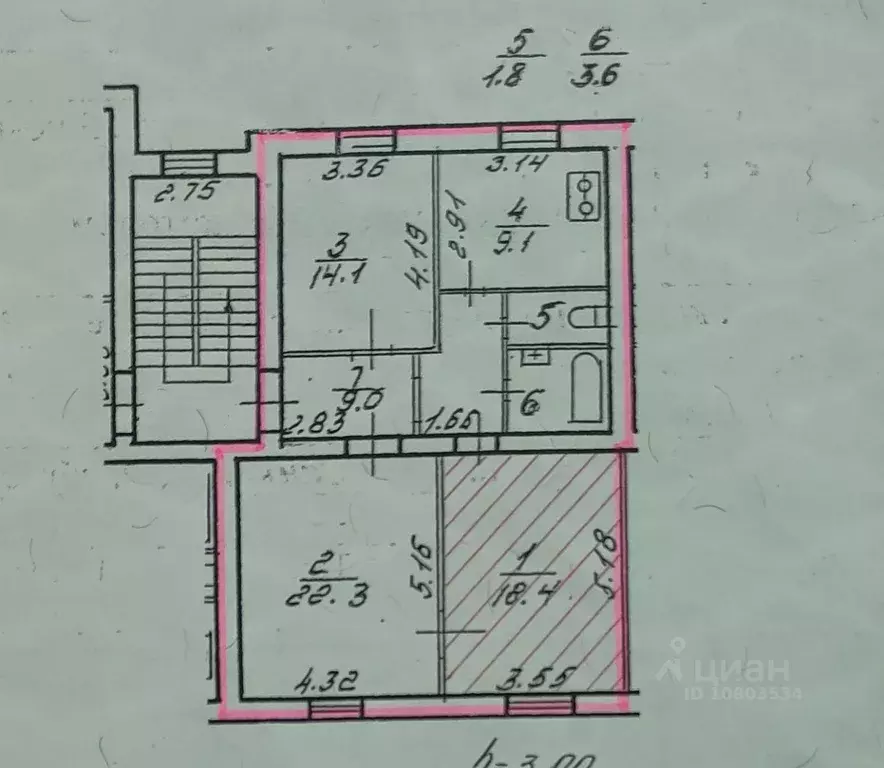 Комната Санкт-Петербург ул. Партизана Германа, 36 (18.4 м) - Фото 1