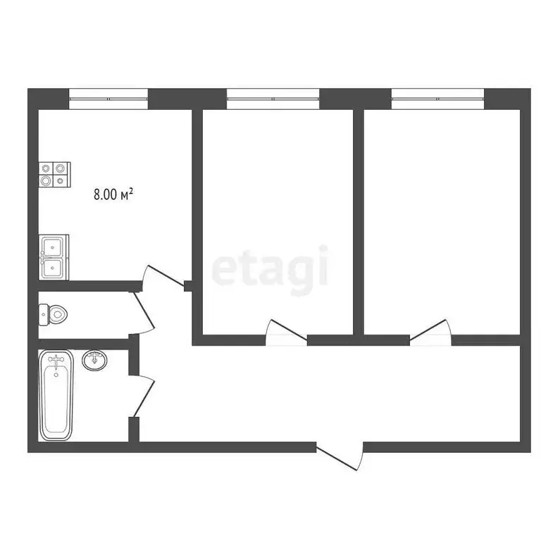 2-комнатная квартира: Заводоуковск, Заводская улица, 9 (51.2 м) - Фото 1