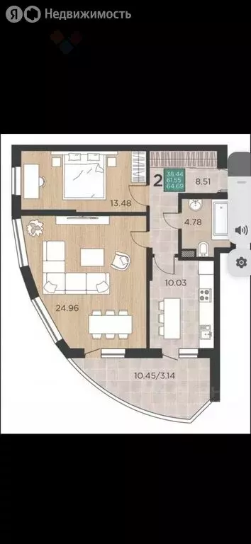 2-комнатная квартира: Краснодар, Командорская улица, 15 (61.2 м) - Фото 0