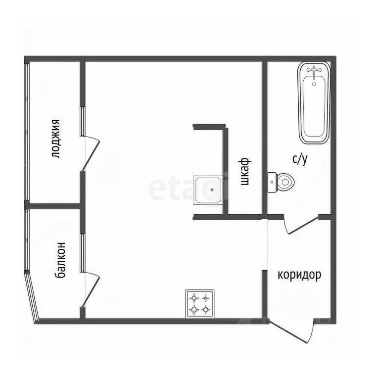 1-к кв. Башкортостан, Уфа Российская ул., 25 (45.0 м) - Фото 1
