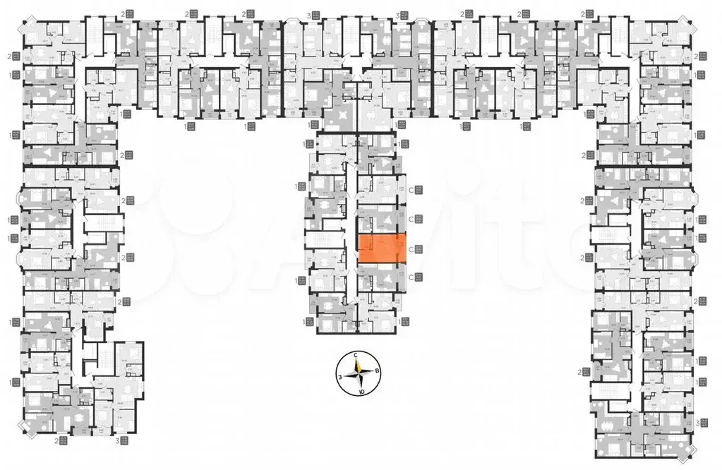 1-к. квартира, 27 м, 3/9 эт. - Фото 1