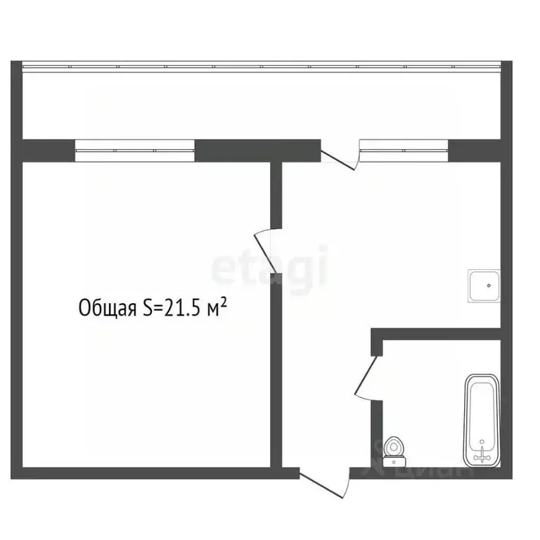 1-к кв. Кемеровская область, Юрга ул. Никитина, 28А (21.5 м) - Фото 1