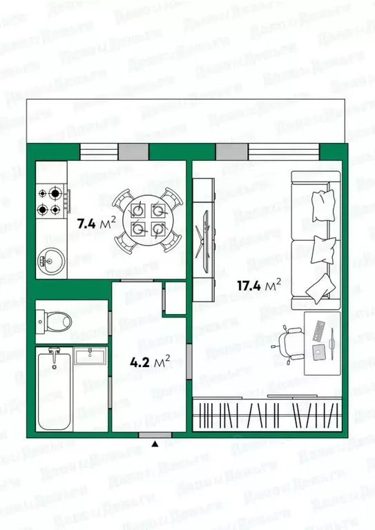 1-к кв. Кировская область, Киров ул. Преображенская, 107 (33.3 м) - Фото 2