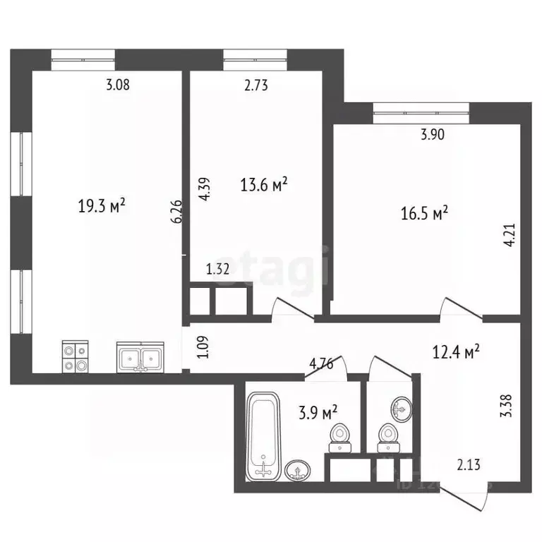 3-к кв. Московская область, Реутов Садовый проезд, 3к1 (70.0 м) - Фото 2
