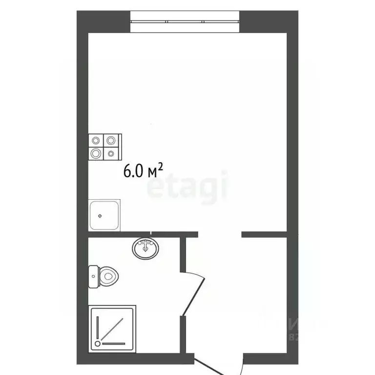 Студия Московская область, Жуковский ул. Туполева, 16 (16.7 м) - Фото 2