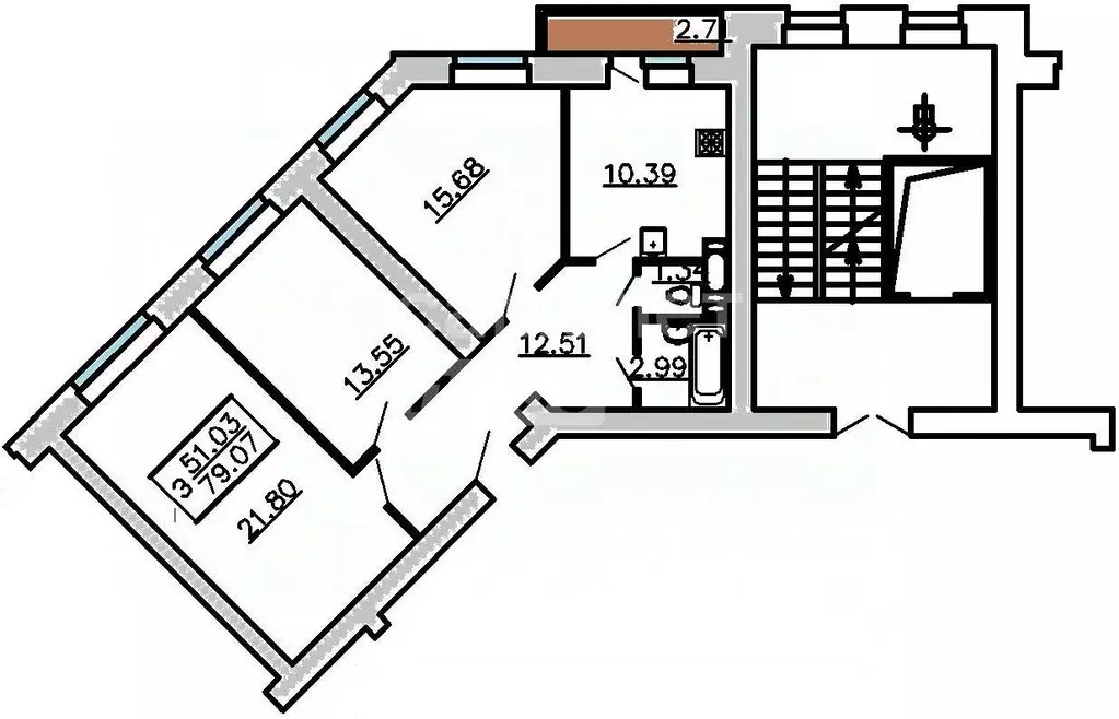 3-к кв. Ленинградская область, Тельмана Тосненский район, 8 (78.2 м) - Фото 1