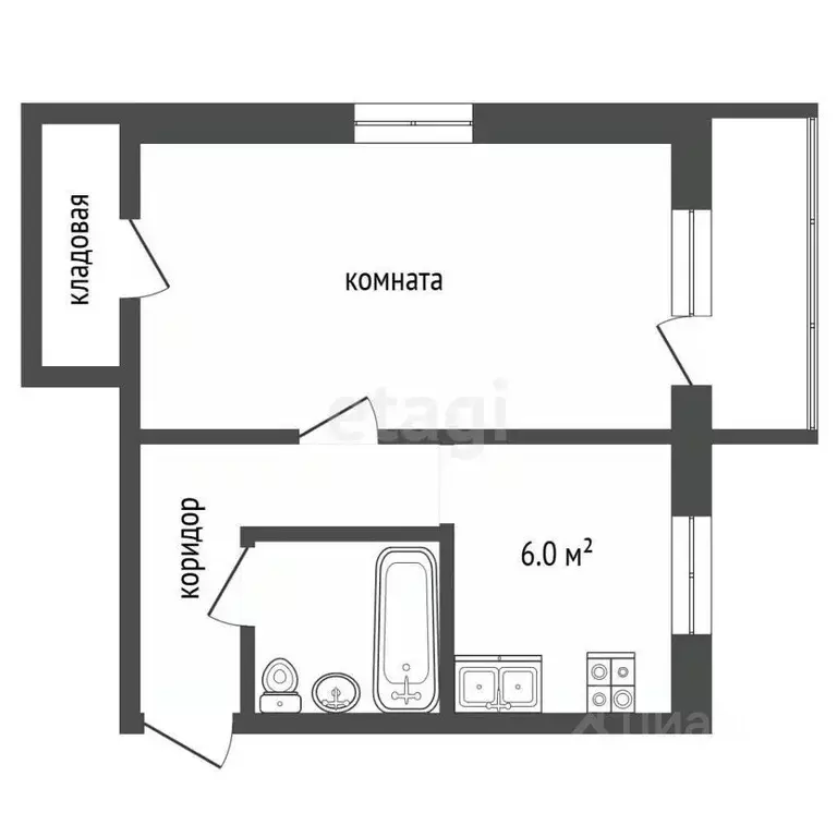1-к кв. Хабаровский край, Ванино рп ул. Октябрьская, 2 (32.3 м) - Фото 1