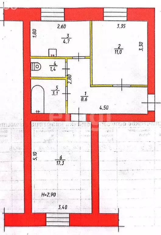 2-комнатная квартира: Анжеро-Судженск, улица Лазо, 23 (46.1 м) - Фото 1
