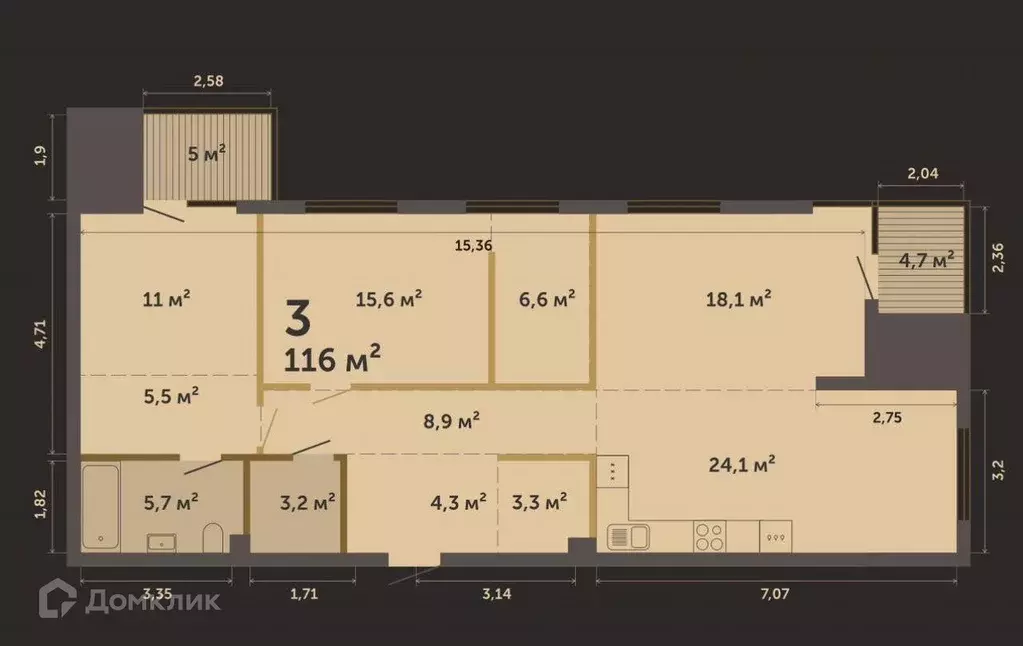 Продаётся 3-к квартира, 116 м - Фото 1