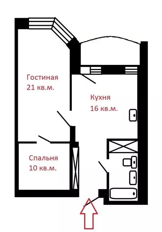 2-комнатная квартира: Красноярск, улица Партизана Железняка, 38А (64 ... - Фото 1