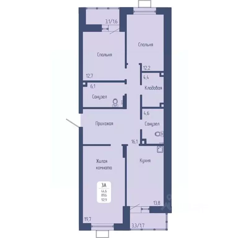 3-к кв. Красноярский край, Красноярск Свободный просп. (92.9 м) - Фото 1