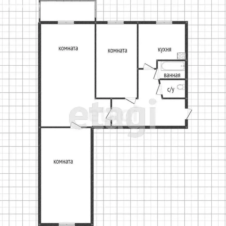 3-комнатная квартира: Нижний Тагил, Красноармейская улица, 81 (58.1 м) - Фото 0