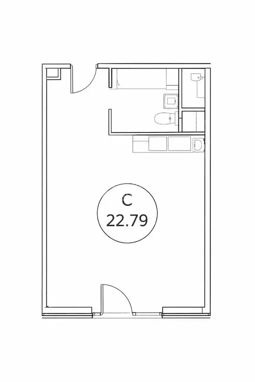Студия Москва ул. Корнейчука, 27 (22.8 м) - Фото 2