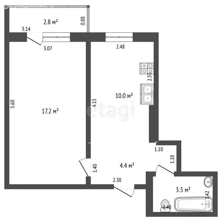 1-комнатная квартира: Якутск, улица Стадухина, 63 (35.1 м) - Фото 0
